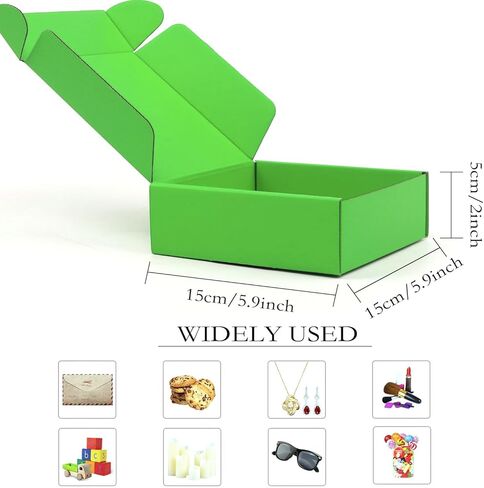 15 قطعة من صناديق الشحن من الورق المقوى، صندوق من الورق المقوى المموج القابل لإعادة التدوير، صناديق هدايا صغيرة لتخزين البريد للشحن، والبريد، وتغليف الهدايا، والأعمال التجارية الصغيرة، 6 × 6 × 2 بوصة (قهوة) in Kuwait