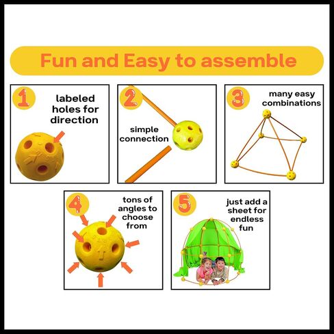 – Fort Building Kit for Kids – Indoor Creative STEM Building Construction Toy – Durable and Portable kit to Encourage Team Building Skills and Creative Thinking– 69 Pieces in Saudi Arabia