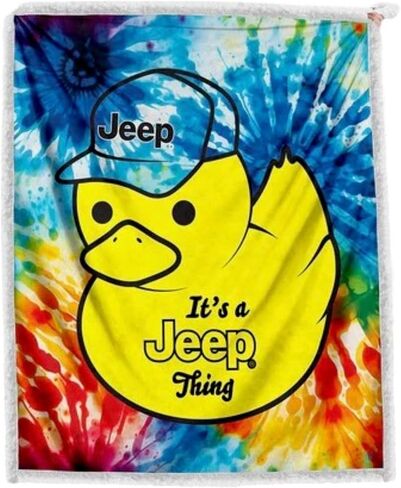Jeep Have Fun Out There Logo Sherpa Fleece Throw بطانية فائقة النعومة ودافئة 50 بوصة × 60 بوصة in Saudi Arabia