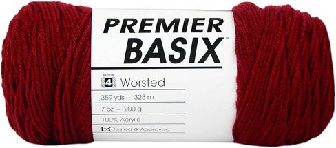 Premier Yarns Basix White 1115-01 (6-Skeins - نفس مجموعة الصبغة) خيوط أكريليك متوسطة #4 للحياكة والحياكة - حزمة مع 1 حقيبة مشروع Artsiga Crafts in Kuwait