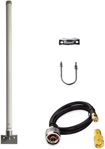 Long Range WiFi Antennas Outdoor Full Kit 2.4GHz 5GHz External Panel Directional WiFi Antenna Extender for WiFi Router/Wireless Camera/WiFi Access Point, 5meter Cable, RP-SMA, SMA, Mounting Pole in Kuwait