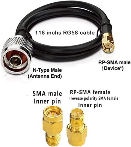 Long Range WiFi Antennas Outdoor Full Kit 2.4GHz 5GHz External Panel Directional WiFi Antenna Extender for WiFi Router/Wireless Camera/WiFi Access Point, 5meter Cable, RP-SMA, SMA, Mounting Pole in Kuwait