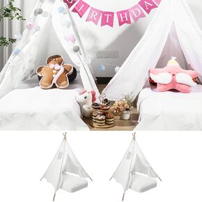 Syhood 4 Pack Kids Inflatable Bed Teepee Tent Set, Includes 4 Portable Air Mattresses, Foldable Tents, and White Flat Sheets