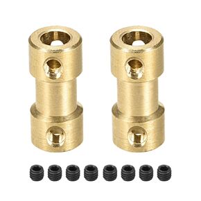 Rigid Coupling Copper Shaft Coupler Connector Motor Accessories [for 3D Printer]-2mm to 3.17mm Bore L20 x D9/Gold