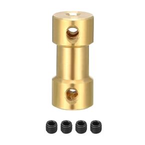 Rigid Coupling Copper Shaft Coupler Connector Motor Accessories [for 3D Printer]-2mm to 3.17mm Bore L20 x D9/Gold