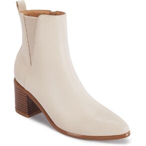 Coutgo Womens Pointed Toe Ankle Boots Chunky Block Stacked Heel Side Zipper Chelsea Fall Booties
