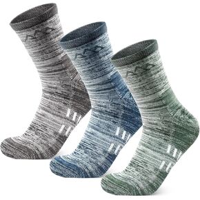 innotree 3 Pack Merino Wool Hiking Socks for Men & Women, Micro Crew Cushioned Moisture Wicking Trekking Socks