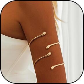 YANCHUN Arm Cuff Armlet for Women Snake Arm Cuff Armlet Armband Open Bangle Bracelet Adjustable Spiral Upper Arm Cuff Armlet Summer Beach Accessory for Teen Girls
