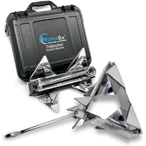 TriAnchor - Stainless Steel Folding PWC & Boat Anchor Kit | Sets Instantly for Effortless Boat & Jet Ski Anchoring | Compact Patent-Pending Design Grips Better Than Plow, Fluke or Box Anchor