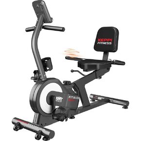 KeppiFitness Recumbent Exercise Bike with 8 Levels Magnetic Resistance for Cardio Workout for seniors at Home,380LB Weight Capacity Exercise Bike with Pulse Sensor,Digital Electronic Display,