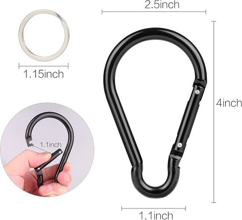 Carabiner Caribeaner Clip,Extra Large 4" Aluminum Carabeaner Keychain Hook,Spring Snap Key Chain Clip in Saudi Arabia