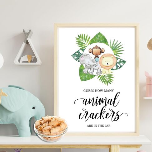 Baby Shower Guess How Many Game Sign, 30 Guess Cards, Diaper Gift Card Holder Prize for Winner (Blue Plaid) in Kuwait