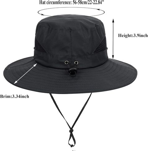 Outdoor Mesh Sun Hat Wide Brim UV Sun Protection Boonie Hat Fishing Hiking Hat in Kuwait