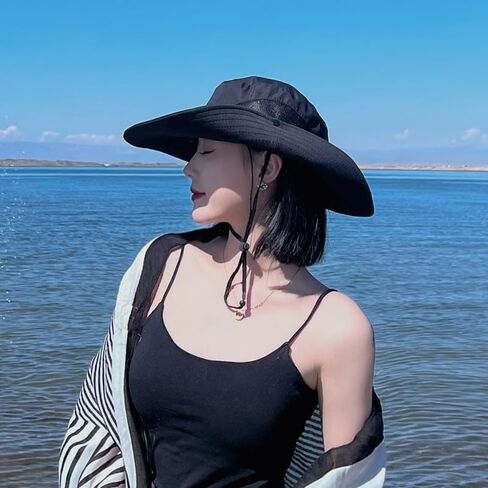 Outdoor Mesh Sun Hat Wide Brim UV Sun Protection Boonie Hat Fishing Hiking Hat in Kuwait
