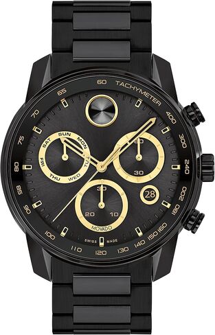 Movado Men's Bold Verso Stainless Steel Case and Bracelet with tachymeter Scale Swiss Quartz Watch, Silver (Model: 3600865) in Saudi Arabia
