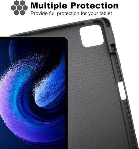 حافظة لوحة مفاتيح لجهاز Xiaomi Pad 6/6 Pro، لوحة مفاتيح لاسلكية بإضاءة خلفية قابلة للفصل مع غطاء حماية مغناطيسي، ماوس، أسود in Kuwait