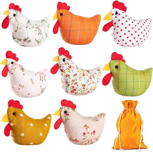 8PCS Chicken Bean Bags Toss for Kids, Nylon Cornhole Bean Bags for Tossing with 1 Carry Bag, Hen Bean Bags for Cornhole Toss Game Set, Party Favor, Carnival Game, Outdoor Toys Supplies in Saudi Arabia