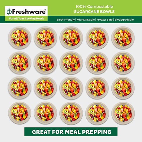 حاويات فريشوير صدفية، 8 × 8 بوصة، 3 أقسام، 50 عبوة، طبيعية in Kuwait