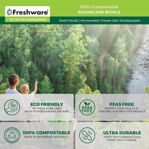 حاويات فريشوير صدفية، 8 × 8 بوصة، 3 أقسام، 50 عبوة، طبيعية in Kuwait