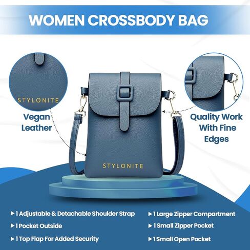 النساء الفتيات الصغيرة المتوسطة Crossbody حقيبة رسول الهاتف الخليوي محفظة الكتف محفظة السيدات جيوب ذكية سستة in Saudi Arabia