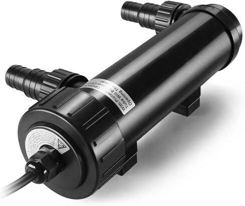 Flexzion 55W معقم بالأشعة فوق البنفسجية ضوء 110V مصباح تنقية المياه مرشح الأشعة فوق البنفسجية مع أنبوب لمبة لحوض السمك حوض السمك الذهبي الشعاب المرجانية كوي، أسود (CUV-155X) in Saudi Arabia