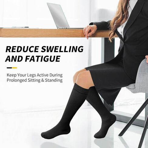 جوارب ضاغطة من كامبيفو للنساء والرجال - زوجان من جوارب دعم الركبة 15-20 مم زئبق للممرضات والجري والسفر in Kuwait