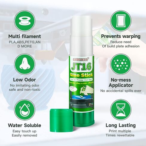 3D Printer Glue Sticks 3 Pieces for Glass, PEI Sheet, Aluminum Build Plate, Solid Adhesive for PETG, PLA, TPU, ABS Filament, 1.27oz*3, Washable Stick Glue in Saudi Arabia