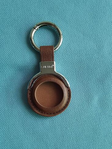 Compatible with AirTag Case Airtag Keyring Leather Protective Case AirTags Loop Holder Air Tags Protective Cover Airtag Key Chain Loop Holders for Luggage Dog Cat Pet Collar, Brown in Kuwait