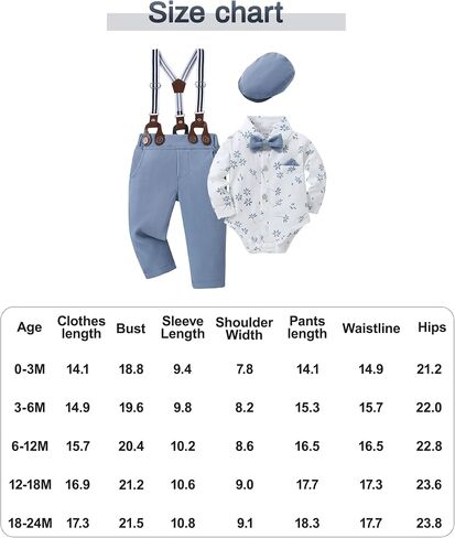 SANMIO Baby Boy Clothes Suit 0-24M Boys Baptism Easter Outfits 5Pcs Set | Infant Dress Shirt+Bow Tie+Pants+Suspenders+Beret Outfit, Baby Suits for Boys Wedding Formal Christening Christmas Outfits in Saudi Arabia