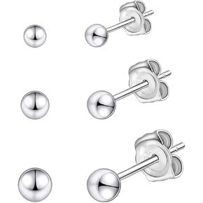 Sterling Silver Stud Earrings for Women 5 Pairs Hypoallergenic Stud Earrings Set Cubic Zirconia Earrings Studs for Girls Women Men Jewelry Gift