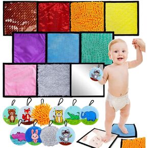 20 Pcs Sensory Mats Animal Sensory Mini Mat with 10 Various Textures Sensory Floor Tiles for Kids Tactile Stimulate Sensory Walls Panel Textured Sensory Room Must Haves for Kids Sensory Play Toys