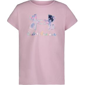Under Armour Girls' Outdoor Short Sleeve Tee, Stylish Crew Neckline, Logo & Printed Designs, Mod Gray