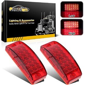 Partsam 2pcs 6" Rectangle Amber 21LED Marker Light Turn Signal 6x2 Rectangular Clearance Lights for Trailer Truck RV Camper Motorhome Golf Cart