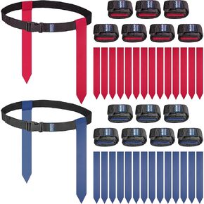 MIUONO Flag Football Belts, Flags for Flag Football Set 14 Player, Flag Football for Kids Adults and Youth Training Equipment (Red and Blue)