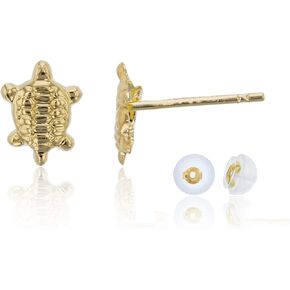 Solid 14K Gold Hypoallergenic Sea Animal Stud Earrings, 14K Gold Fine Jewelry