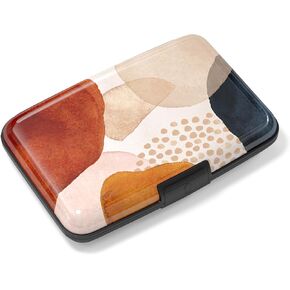 Rimilak Aluminuml Credit Card Holder, Mini Credit Card Wallet RFID Blocking Slim Metal Hard Case for Women Men, Modern Art in Kuwait