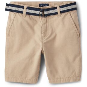 The Children's Place Boys' Stretch Chino Shorts, White, 4,boys,Belted Chino Shorts,Simply White,4 in Kuwait
