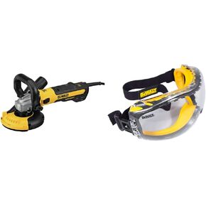 DEWALT Concrete Surface Grinder Kit, 5-Inch with w/Safety Goggle (DWE46253 & DPG82-11C)