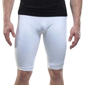 Zensah Men's Performance Base Layer Short Compression Underwear, White, Small/Medium