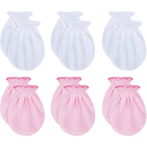 RATIVE No Scratch Mittens and Caps 100% Cotton for Newborn Baby 0-6 Months Boys Girls