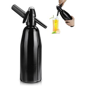 Soda Siphon, 1L Carbonated Water Machine, Soda Maker, Portable Aluminium Sparkling Water Maker for Home Bar Making Cocktails DIY Sparkling Drinks, Use 8 gram CO2 Cartridges (Not Included)