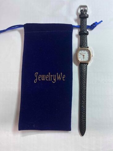 JewelryWe Women Leather Watches Small Square Analog Quartz Watch Simple Elegant Casual Dress Watch in Saudi Arabia
