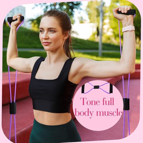 Poen 14 Pcs Pilates Ring and Ball Set for Women Pilates Ring Circle Ball with Stretching Strap 8 Resistance Bands Non Slip Socks Gym Back Bags Exercise Equipment for Workout in Kuwait