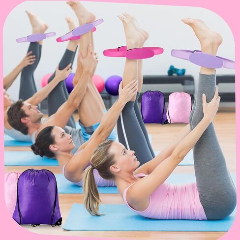 Poen 14 Pcs Pilates Ring and Ball Set for Women Pilates Ring Circle Ball with Stretching Strap 8 Resistance Bands Non Slip Socks Gym Back Bags Exercise Equipment for Workout in Kuwait