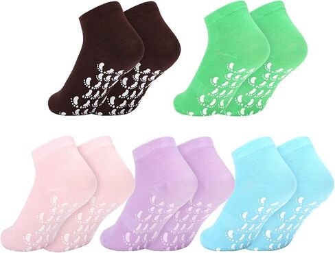 kilofly 5 pairs Non-Skid Soft Cotton Summer Slippers Gripper Socks Value Pack in Kuwait