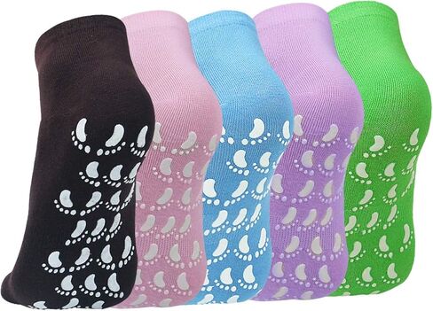kilofly 5 pairs Non-Skid Soft Cotton Summer Slippers Gripper Socks Value Pack in Kuwait