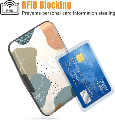 حامل بطاقات ائتمان من الالومنيوم من ريميلاك، محفظة صغيرة لبطاقات الائتمان بخاصية حجب تقنية تحديد الهوية بموجات الراديو، حافظة معدنية صلبة رفيعة للنساء والرجال، فن حديث، مقاس S in Kuwait