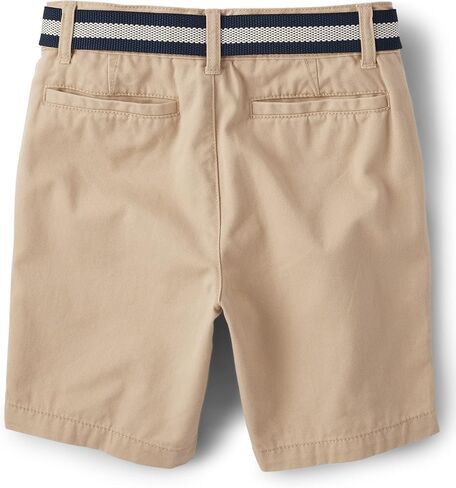 The Children's Place Boys' Stretch Chino Shorts, White, 4,boys,Belted Chino Shorts,Simply White,4 in Kuwait