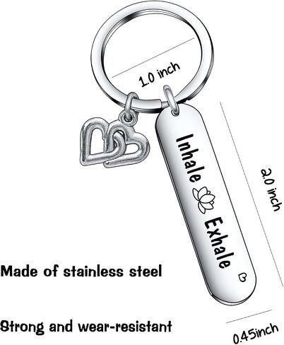 Motivational Inhale Exhale Keychain Daily Reminder Jewelry Meditation Gifts in Saudi Arabia