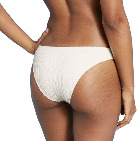 Shade & Shore Women's Ribbed High Leg Extra Cheeky Bikini Bottom (Magenta) in Saudi Arabia
